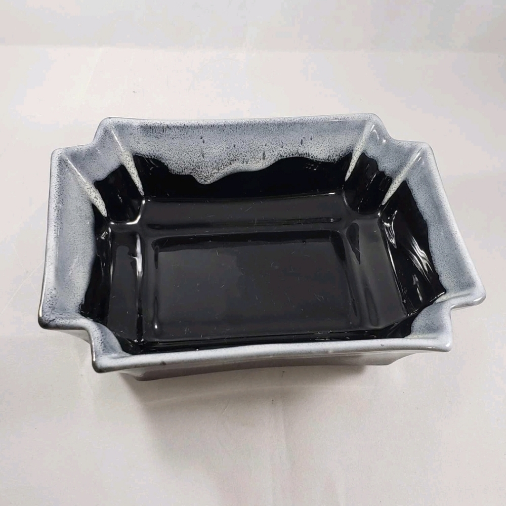 Vintage Beauceware 496 Canada Planter Navy Blue Drip Glaze